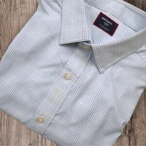 UNTUCKit Lrg Slim Fit Stewart Performance White Blue Checked Button Down Shirt